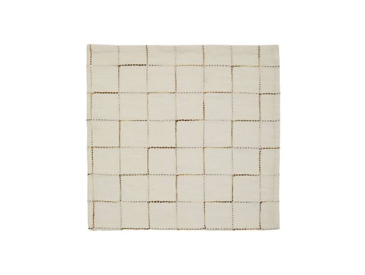 Kave Home Ersen Set aus 2 Servietten 100% Baumwolle Ecru, Neu