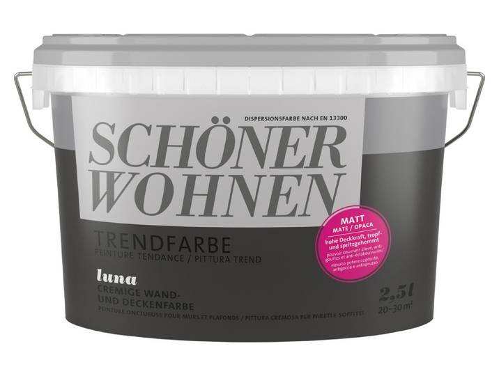 Schöner Wohnen Wandfarbe Trendcolours Luna 2.5 l Matt