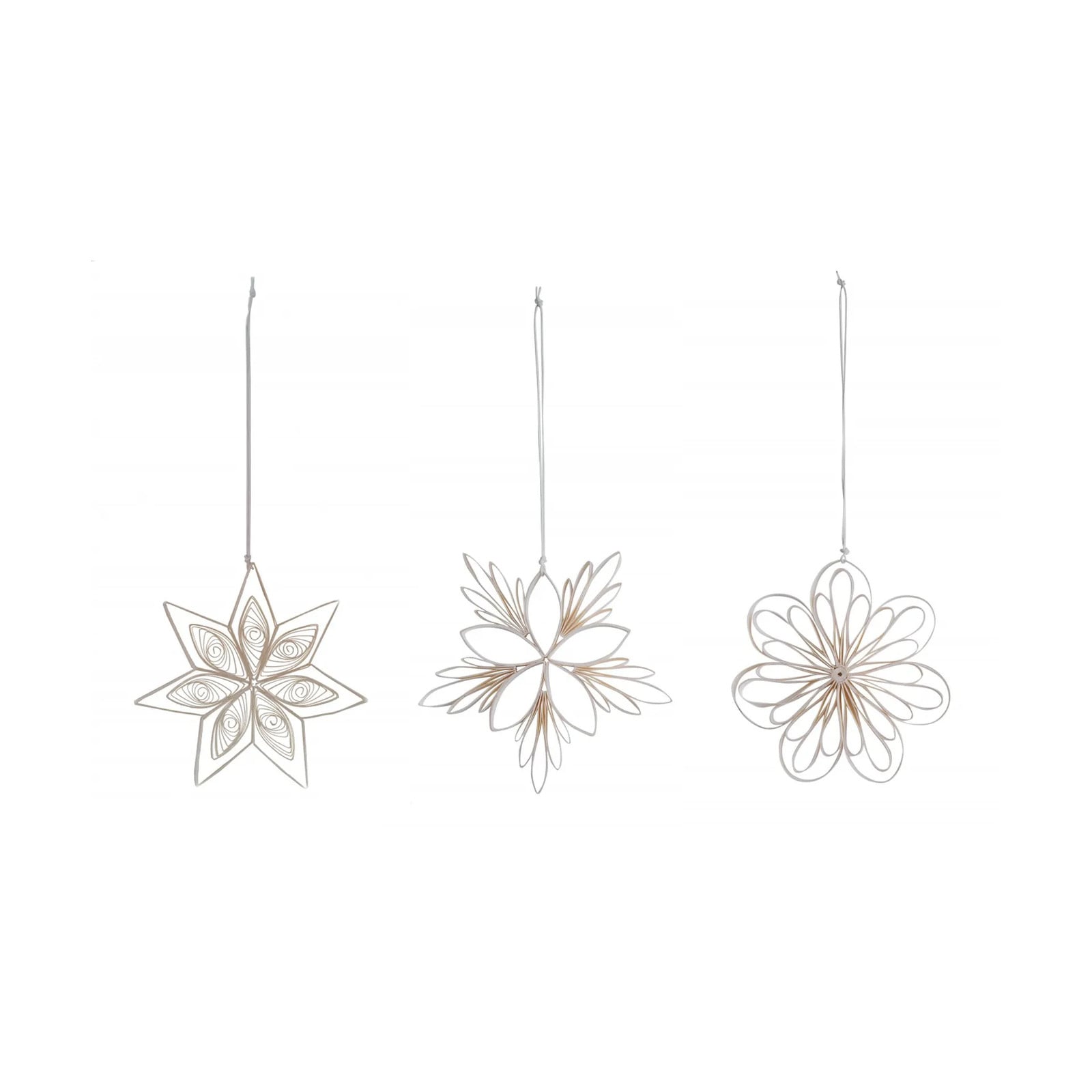 Watt & Veke Star mix kersthanger 3-pack Wit