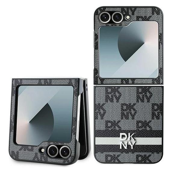 DKNY DKHCZF6PCPTSSK Z Flip6 F741 czarny/black Chequered Pattern Printed Stripes (Samsung Galaxy Z Flip6, Samsung Galaxy Z Flip7 FE) (DK000222-0)