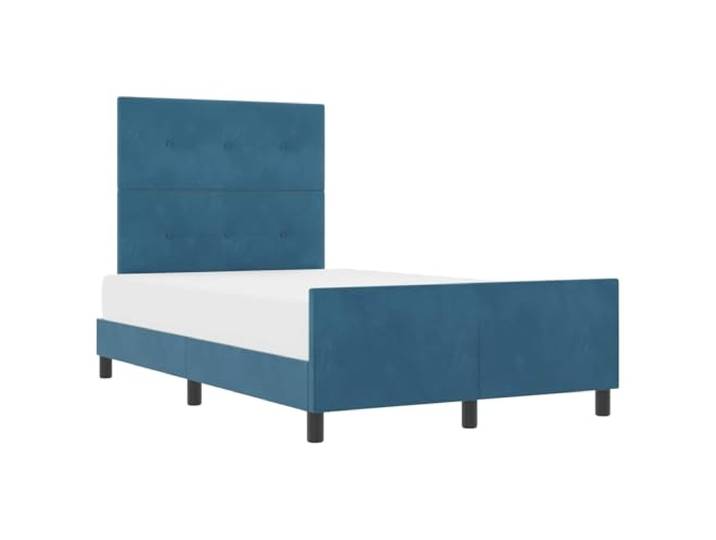 PUGYNBK Boxspringbett aus Samt, Dunkelblau, 120 x 200 cm Verstellbares Kopfteil, robuster Kiefernrahmen, einfache Montage, moderner Stil
