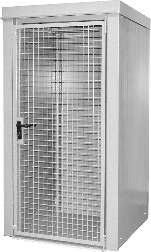 Gasflaschencontainer, feuerbeständig, für 9 Flaschen mit Ø 230 mm, weiß eurokraft pro