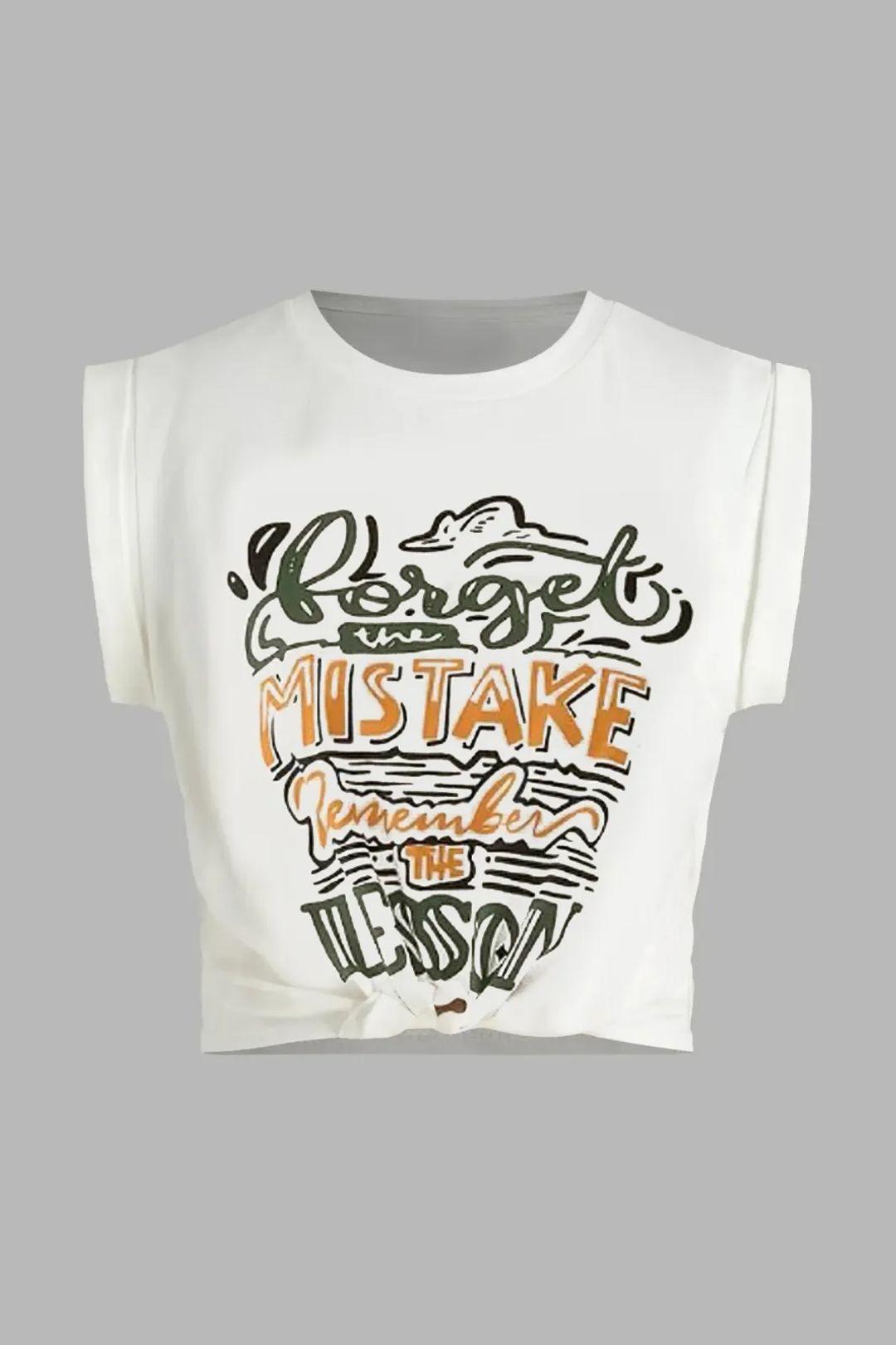 Geprinte Crop T-Shirt