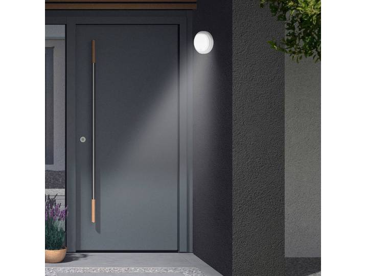 Telefunken Aussenwandleuchte mit Bewegungsmelder Dortmund, alu / grau / zink, Kunststoff, Modern