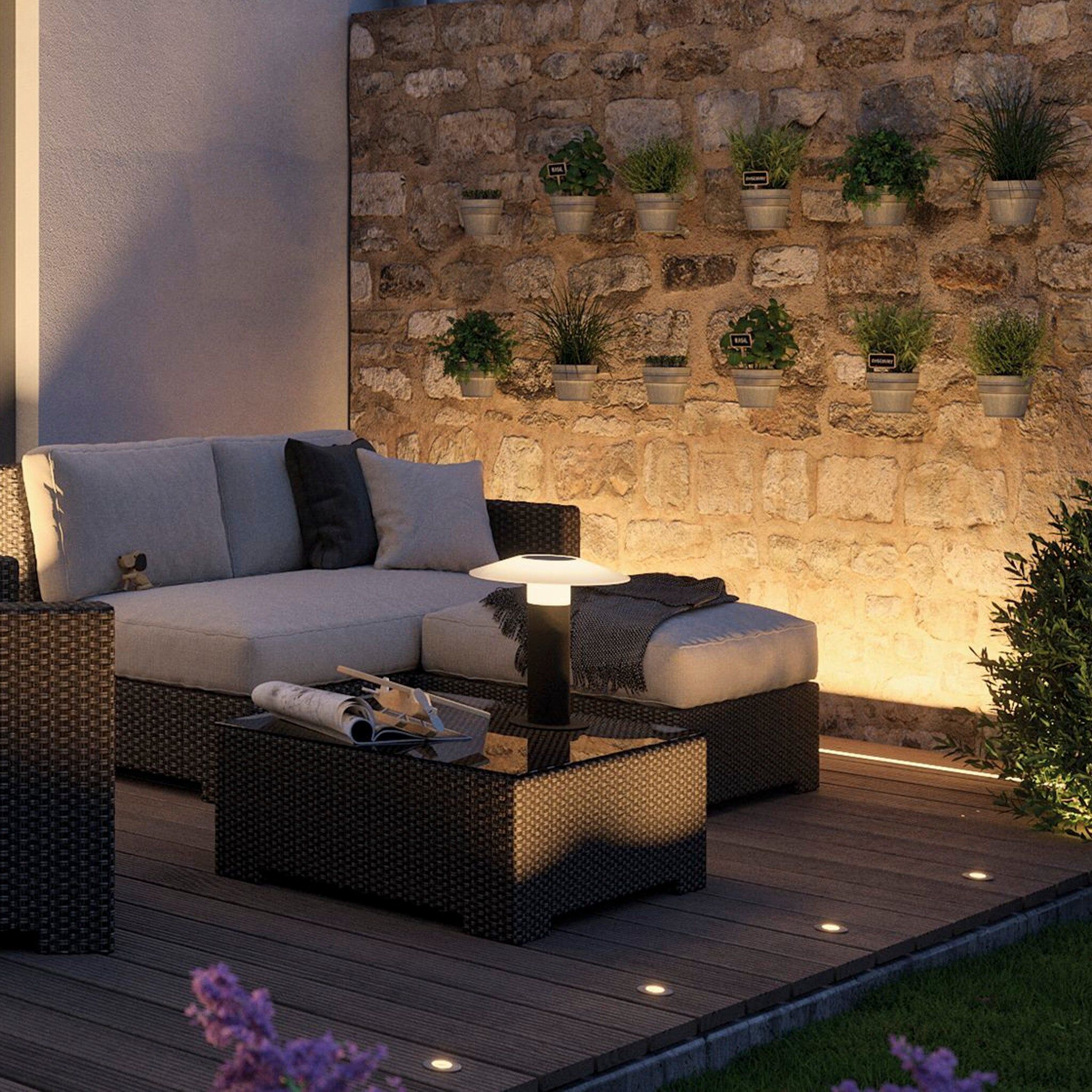 Paulmann - Plug & Shine Outdoor 8W LED Surface-Mounted Recessed Floor Light in Anthracite