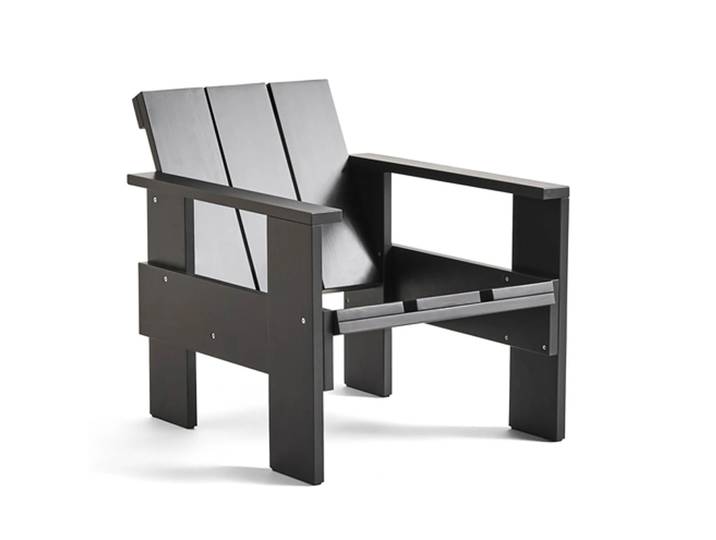HAY Crate Lounge-Stuhl Kiefernholz lackiert Black