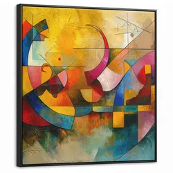 LEINWAND Bilder mit Rahmen - Kunst - Abstrakt - Modern - 90x90