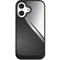 Nivocase Hülle für Apple iPhone 16 Handyhülle NIVOcore Case Schwarz Carbon Metall Stahl (Apple iPhone 16), Smartphone Hülle, Schwarz
