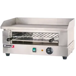 Romux® Griddle Toaster Elektrische 50 cm Tischgerät | Professioneller Grillplatte Toaster aus Edelstahl Temperatur 300°C - 2400 W