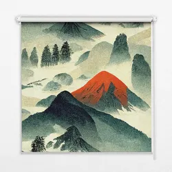INNENROLLO - Fensterrollo - Rollo - 100x100 cm - Berge im Nebel
