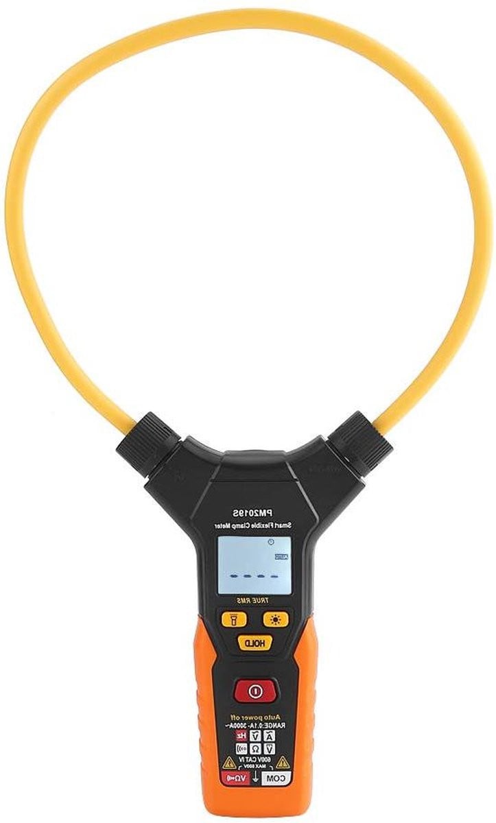 PM2019S Handheld Digitale Flexibele Stroomtang Multimeter 3000A AC/DC - Oranje/Geel