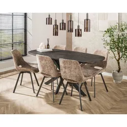 designline »Metallic« Esstisch oval 180x77x90 cm