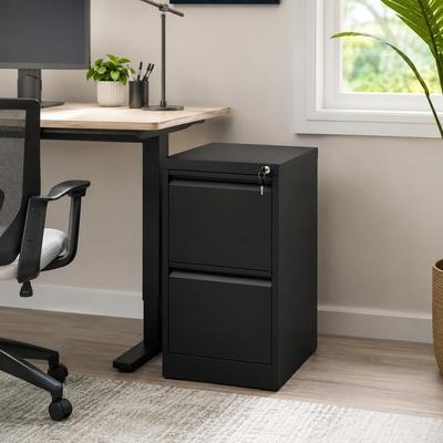 Garvee Metal Storage Cabinet, Double Drawer Lockable Filing Cabinet for Home Office