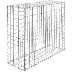 Wiltec, Gartenzaun, Gabione 100x80x30cm aus Drahtgitter Gabionenzaun Gabionenwand Steinkorb