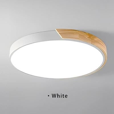 Uplifted Finds Nordic LED Ceiling Light Wooden Macaroon Circular Ceiling Lamp Modern Simple Indoor Lighting d30cm 24w warm Light white