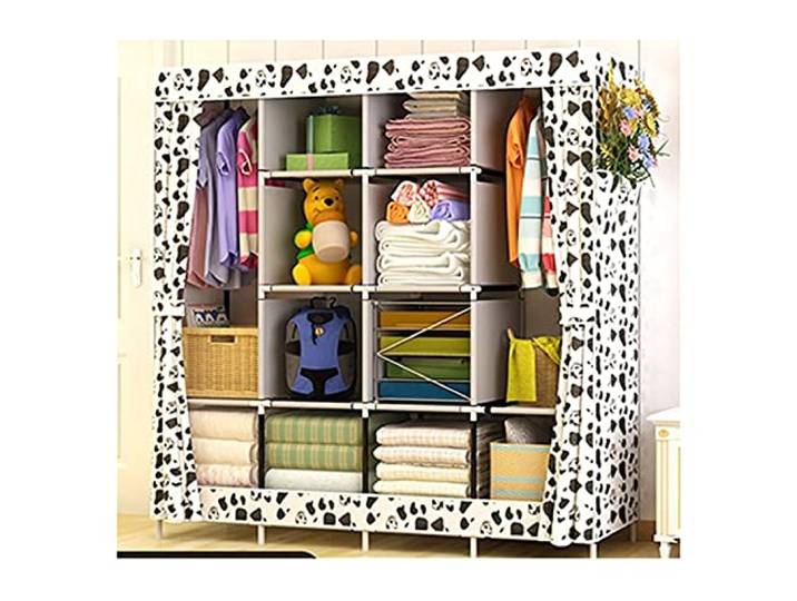 SDGBCXD Tragbarer Kleiderschrank, Lagerregale mit Hängeabschnitten und Seitentaschen, 65, 7 LX 17