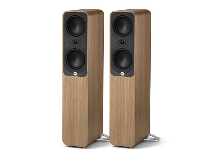 Q ACOUSTICS 5050 vloerstaande luidsprekers Holme Oak - 2 x 6 midden-/basdrivers, 1 tweeter - tv-luidsprekers voor surround sound-systeem - vinyl platenspeler luidsprekers hifi, gaming pc-luidsprekers