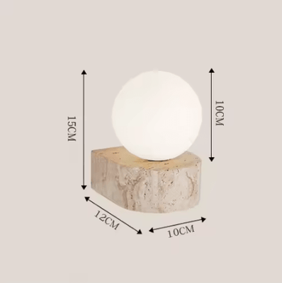 Inspire Curations Natural Stone Glass LED Bedroom Wall Sconce milky White white Light