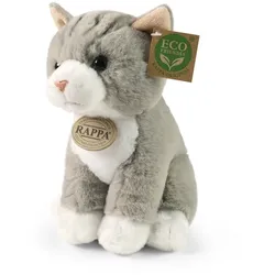 Rappa - Plüsch- realistisch Figur grau Katze sitzend 23 cm umweltfreundliche měkká Kollektion