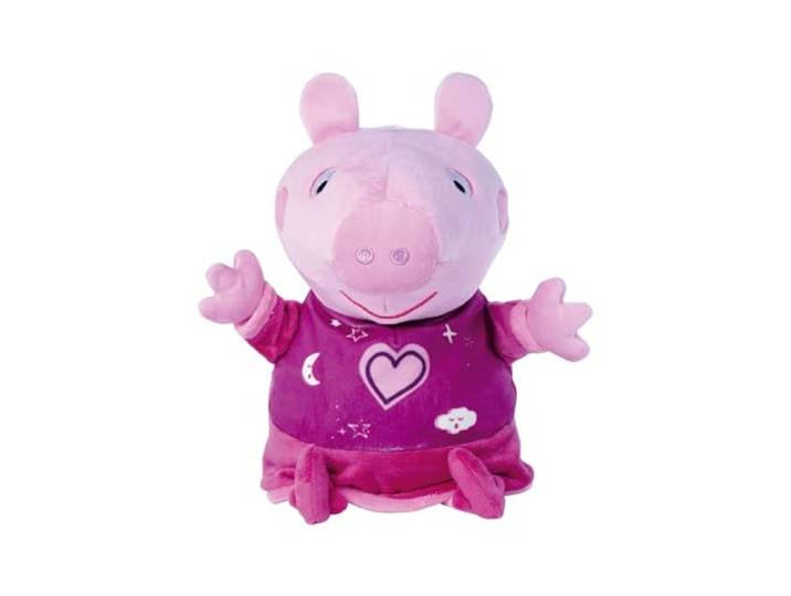 Simba 109261016 - Peppa Pig Gute Nacht Plüsch, 2in1 mit Schlaflied und Schlummerlicht, automatische Zeitabschaltung, 25cm, für Kinder ab den ersten Lebensmonaten