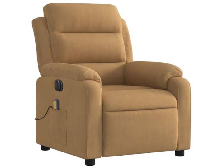 vidaXL Massagesessel Elektrisch Braun Samt