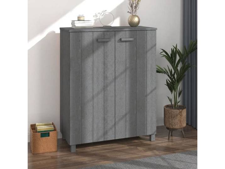 Armoire à chaussures HAMAR Gris foncé 85x40x108 cm Pin massif 340518