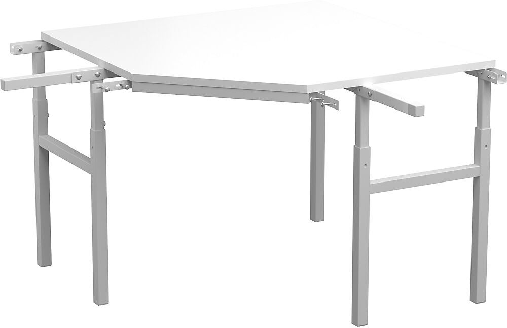 Ecktisch Serie TP, manuell höhenverstellbar, für 2 Grundtische, Tiefe 700 mm Treston