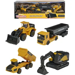 Majorette - Volvo Baustellenfahrzeuge 4er Geschenkset