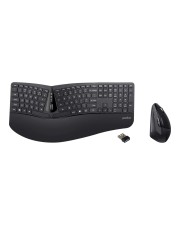 Perixx PERIDUO-605BDE Funk Tastatur Maus-Set Deutsch QWERTZ Windows Schwarz Ergonomisch Handballenauflage Multimedia-Tasten Deutschland (11612)