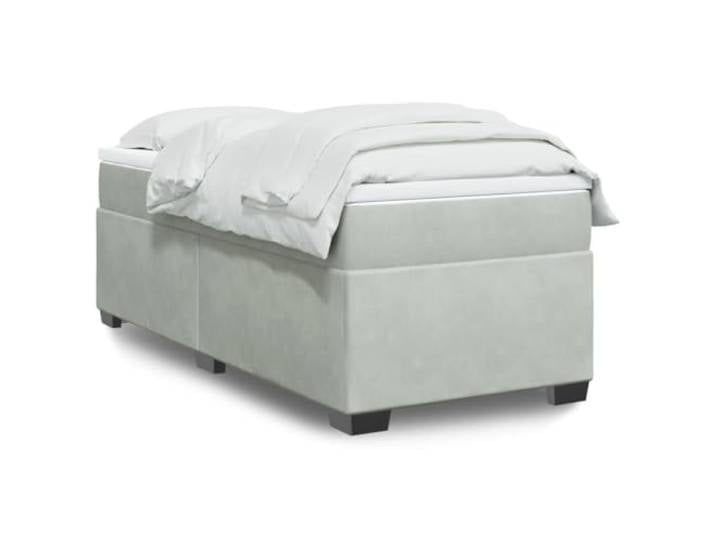 RJPLMFV Komplettes Bett, 80 x 200 cm, Velours, Grau, mit Taschenfederkernmatratze
