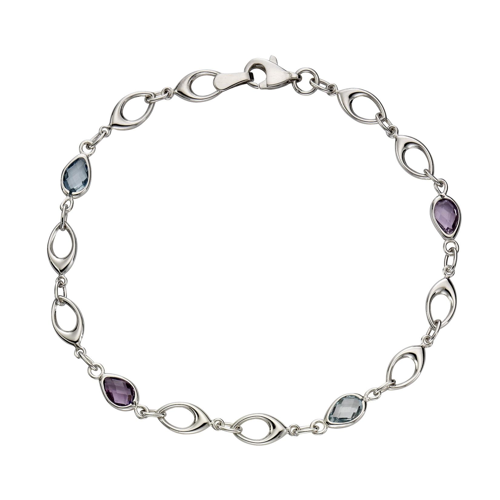 Fascination by Ellen K. Armband 375 Gold mit Blautopas (beh.) und Amethyst
