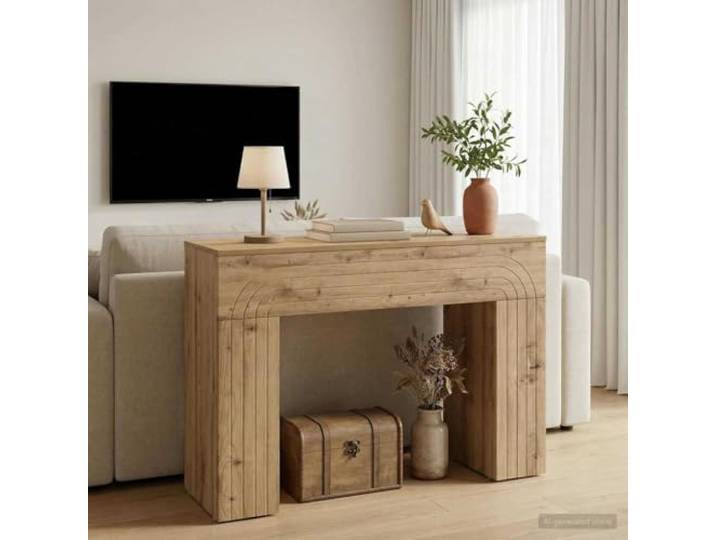 KFPOERTFGD Couchtisch, Artisan-Eiche, Holzwerkstoff, Rechteckiger Robustes Design, Feuchtigkeitsbeständig, Vielseitig einsetzbar, Einfache Montage