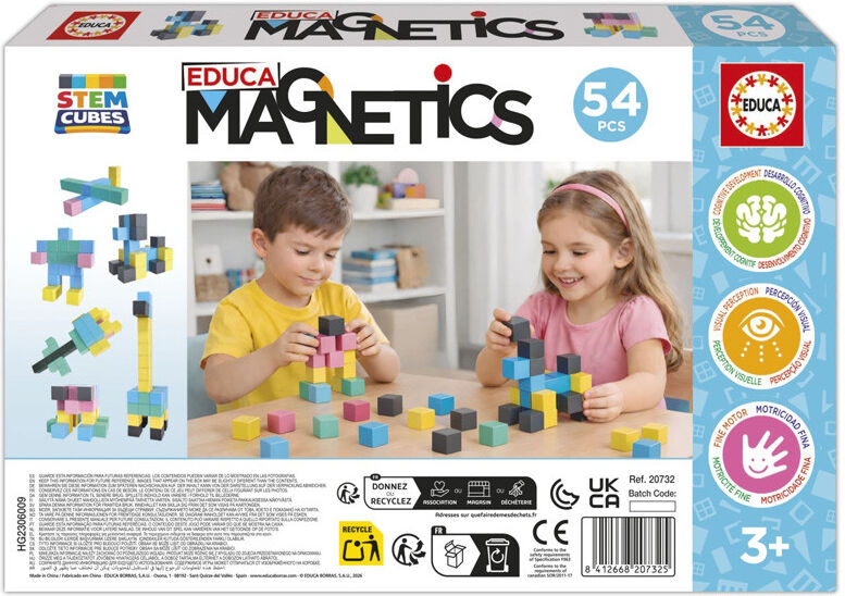EDUCA BORRAS Magnetics Stem cubes 54 pcs - Educa
