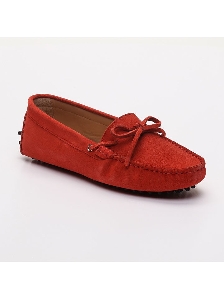 CHARLES & SMITH Leder-Mokassins "Newton" in Rot - 39