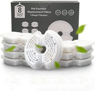 Uplift Picks Multiple Filtration Cat Water Fountain Filter Replacement Pack For Fresh Clean Pet Drinking Water 8 Packs