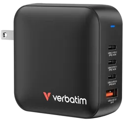 Verbatim Mini GaN Charger 165W Universal Schwarz AC Schnellladung Drinnen