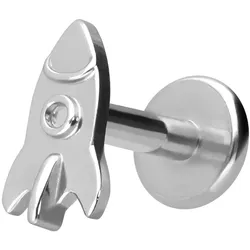 Titan Labret mit Innengewinde RAKETE