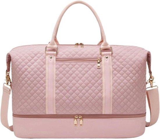 Reisetasche - Weekender - Schuhfach - Für Geschäftsreisen - Wasserdichtes Schuhfach - 50x25x35 cm - Rosa