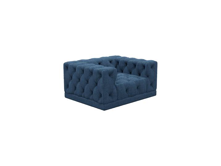 Design Loungesessel „Malika“ mit Strukturstoff-Bezug Strukturstoff Dunkelblau BLOOMINGLOFT Collection