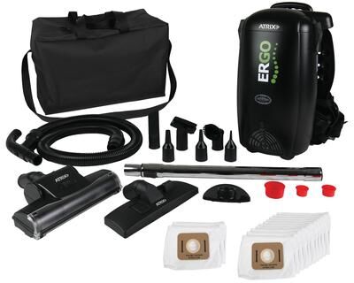 Atrix C8EVB Commercial 8-Qt Ergo Backpack Vacuum & Blower w/Multisurface Accessory Bundle