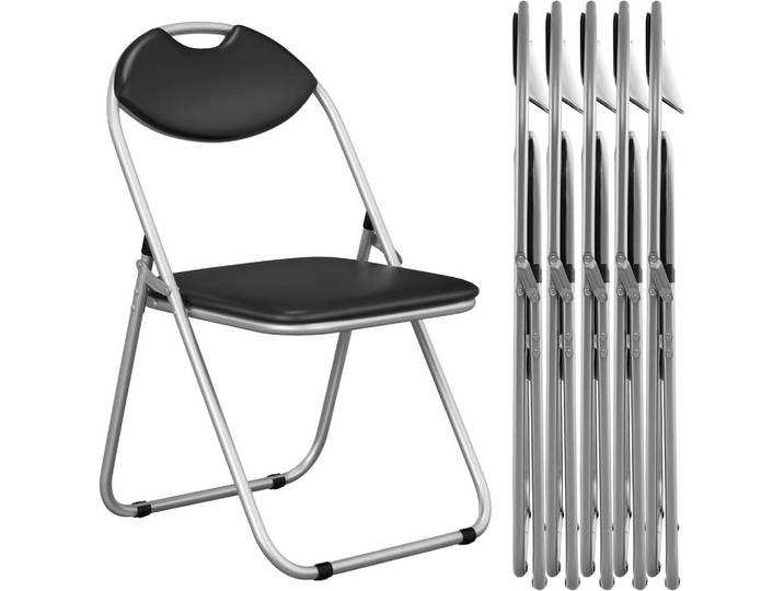 GASTSTUHLE mit Metallrahmen 6er-Set Schwarz