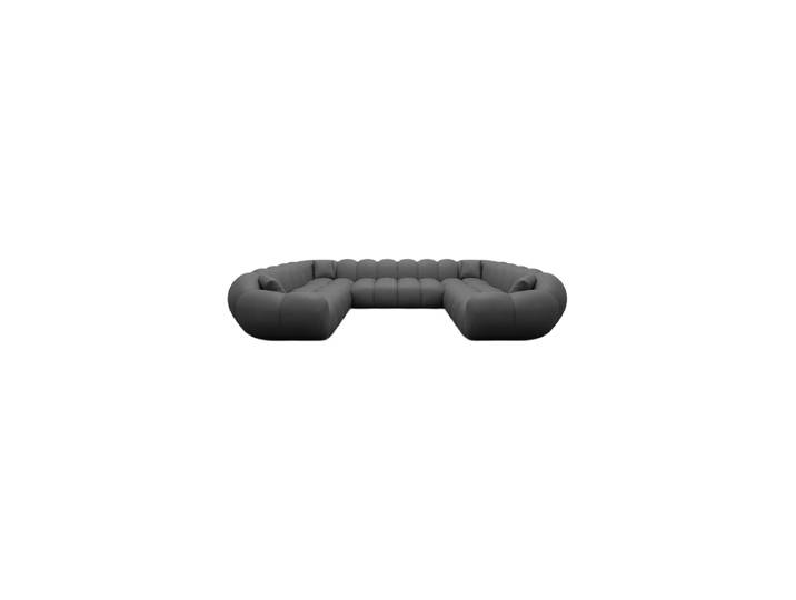 7-Sitzer Design Echtleder Panorama-Sofa „Levante Panorama“ Echtleder Dark Grey BLOOMINGLOFT Collection