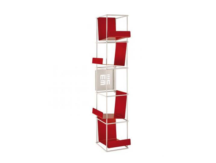 MEME DESIGN bibliothèque murale LIBRERIA VERTICALE (Blanc / Coquelicot - Métal verni)