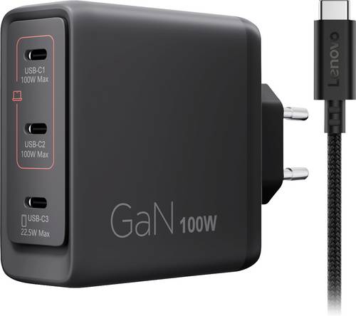 Lenovo Multi-port USB Ladegerät 100 W USB-C Schwarz Innenbereich GaN