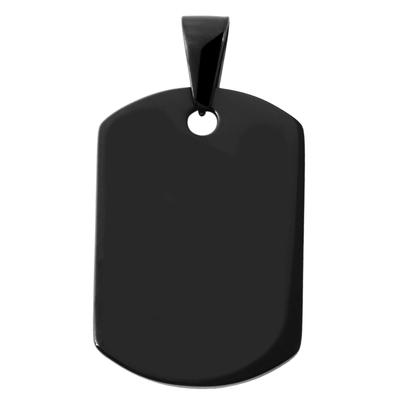 Dog Tag Anhänger AKZENT "Akino, langlebig", schwarz, Schmuckanhänger, Damen, Edelstahl