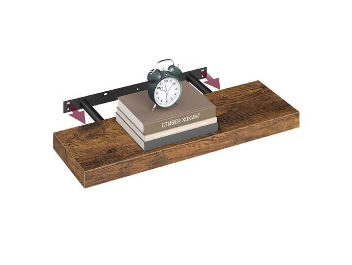 SONGMICS Wandregal RUSTIK 20x60x3.8cm vintage braun