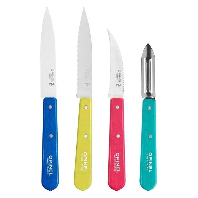 Opinel LES ESSENTIELS Küchenmesser, 4- teilig Buche (6 cm, 4x) (49611345)