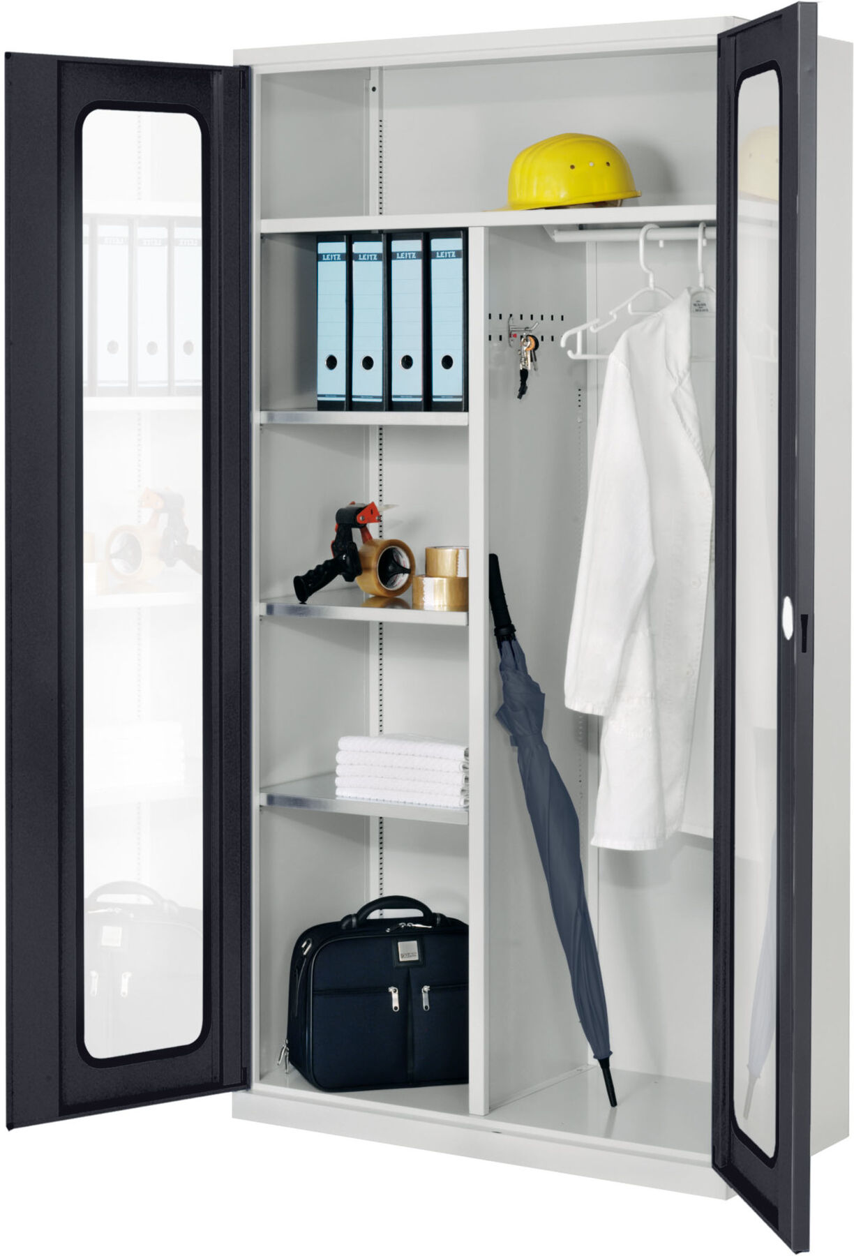 Kappes Akten-/Kleiderschrank ErgoPlus RAL 7035/7016 Sichtfenstertüren (1251.03.5024)