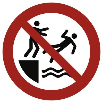 Schild Nicht in das Wasser stoßen ISO 20712-1, Alu, 1,8 mm, Ø 200 mm