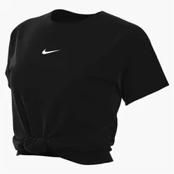 Nike, Damen, Sportshirt, W Nk One Classic Twst Ss - black/white (L), Schwarz
